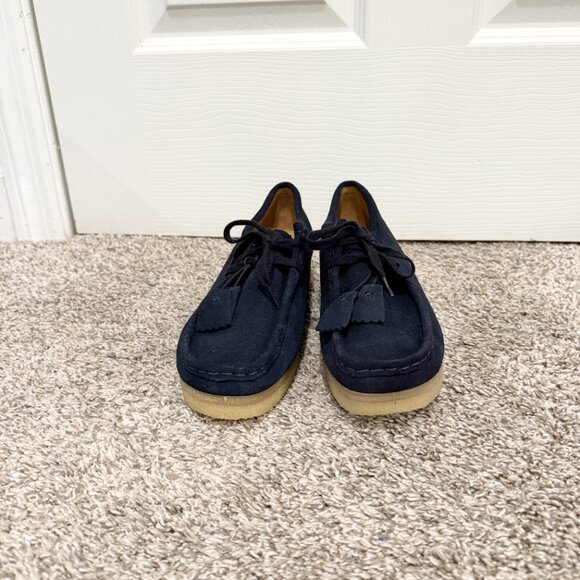 NWT Clarks Navy Suede Wallabees in Daim Bleu Marine Size 9.5 - Picture 2 of 8
